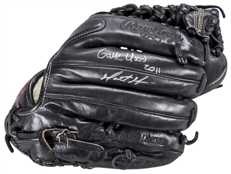 2011 Matt Moore Major League Debut Game Used and Signed/Inscribed Rawlings Pro 200-4KB Fielders Glove (PSA/DNA)